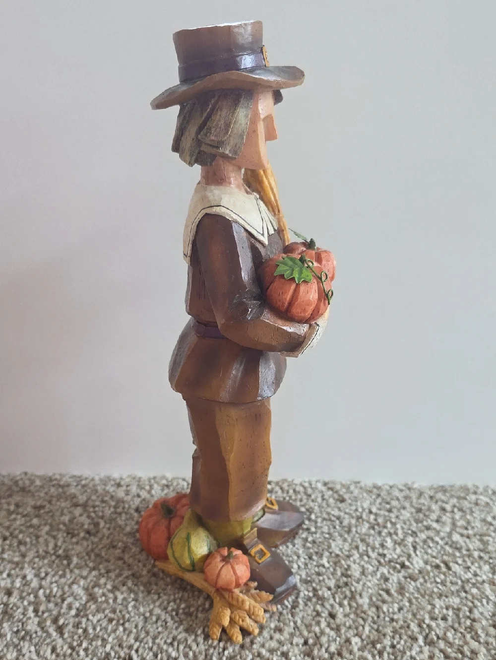 Vintage Set of 2 Pacific Rim Cubist THANKSGIVING Pilgrim Man Woman 11”